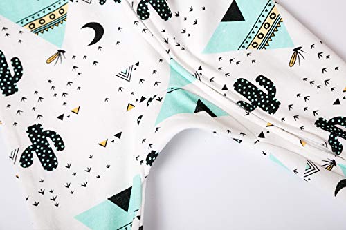 Junneng Newborn Baby Cotton Footies Romper Pajamas Infant Long Sleeve Cartoon Cactus Printed Sleeper One Piece,Cactus,9-12 Months #TOP3