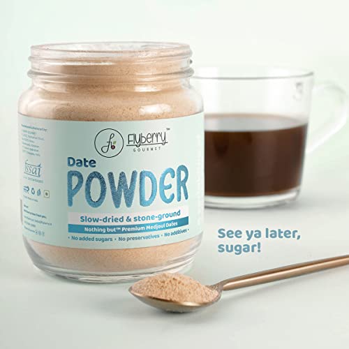 Image of Flyberry Gourmet Dates Powder - 50g | Dried Dates powder | Finely Ground Kharik Powder | Delicious Alternative to Sugar | Best For Kids & Adults | No added Preservatives | Natural Sugar | No added Sugar