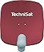 Produktbild TechniSat SATMAN 45 - Satellitenschüssel für 1 Teilnehmer (45 cm Sat Spiegel mit Wandhalterung und UNYSAT-Single-LNB) rot