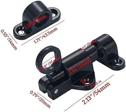 Slide Latch,Gate Bolt Lock,Bolt Sliding Door Lock, Aluminum Alloy Security Automatic Window Gate Lock Spring Bounce Door Bolt Latch(C)