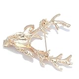 Ein zierliches Schmuckdesign Vektenxi Kreative Retro Elch Head Brosche Schal Schnalle Kleidung Kragen Zubehör