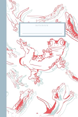 Crested Gecko Leaping Grid Notebook