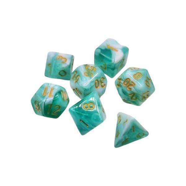 Toy 3x7x Acrylic Polyhedral Dices Bicolor for Activities Camping Table Games Green Game Pieces, Parts-image-34
