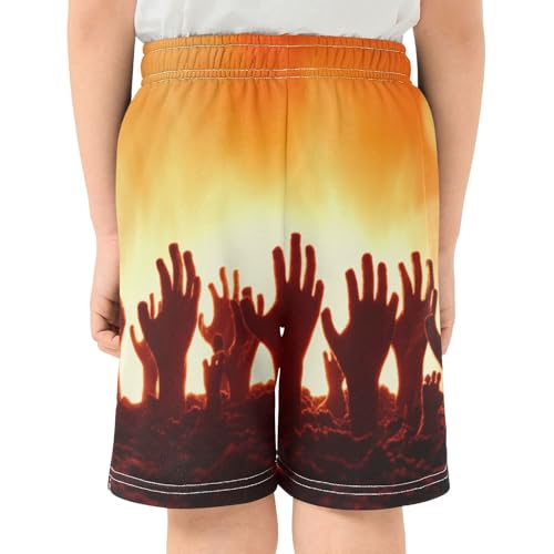 Terror Hand Boys Thick Summer Clothes Boys Elastic Waist Shorts with Pockets XS3