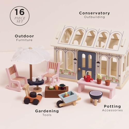 Le Toy Van Wooden Dolls House Conservatory Extension – FSC® 100% Certified Sustainable Add-On – Plastic-Free Furniture Accessory for Kids by Le Toy Van - Image 2