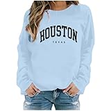 Sudadera para mujer con estampado de cartas, manga larga, cuello redondo, suéter cálido, suéter de gran tamaño, informal, cómodo, adolescente, niña, sudadera con capucha, ropa deportiva, otoño