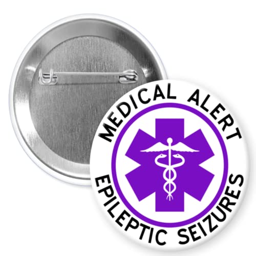 Alerte de crise d'épilepsie macaron médical pin's métal 6,3 cm pour troubles neurologiques
