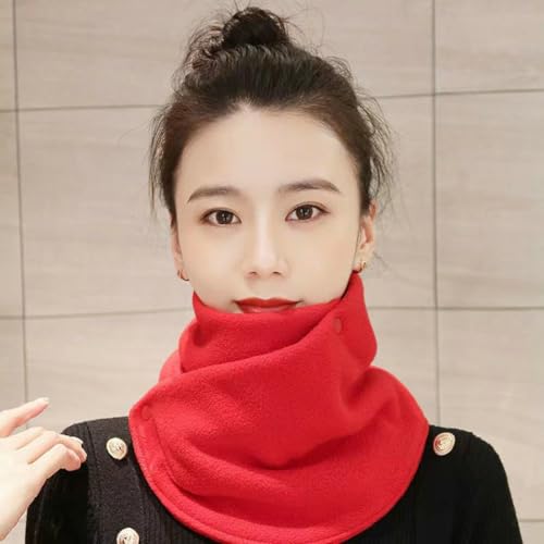 Solyinne Neck Warmer Scarf for Woman Thickened Warm Neck Gaiter with Two Buttons Riding Windproof Warm Scarf2