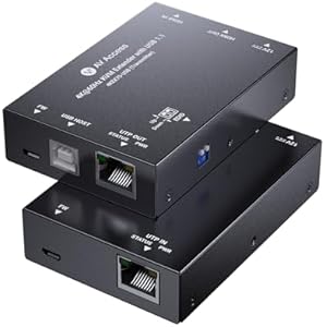 AV Access 4K HDMI & USB KVM Extender Over Cat6/6A/7 Upto 230ft, HDR10, HDCP 2.3, USB 1.1, Bi-Directional PoC, EDID Switch, Ultra-Slim Transmitter/Receiver for Retail & Control Systems (4KEX7