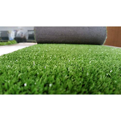 PZG Artificial Grass Rug w/Drainage Holes & Rubber Backing | 2-Tone Realistic Synthetic Grass Mat | Extra-Heavy & Soft Pet Turf | Lead-Free Fake Grass for Dogs or Outdoor Decor | Size: 5' x 3' - Thumbnail 2