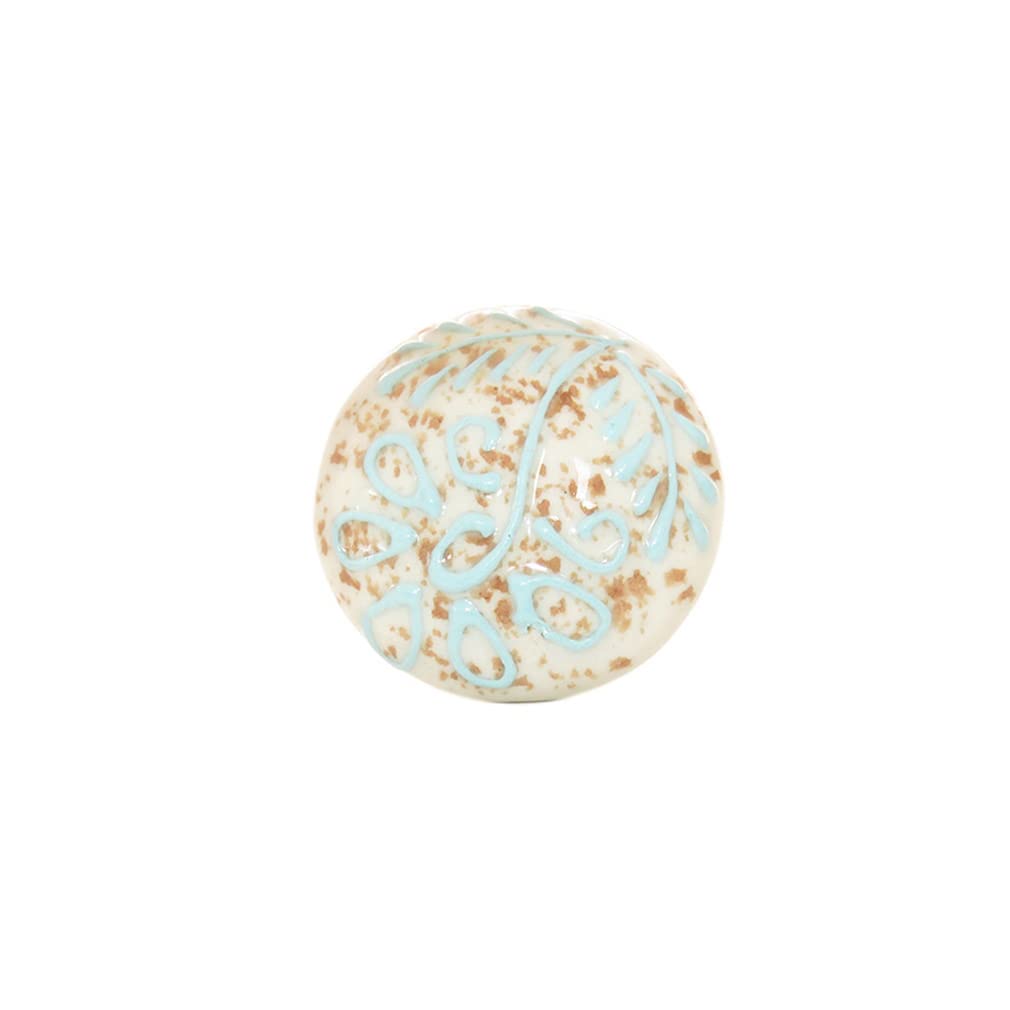 Eyes Of India - Bleu, Crème, Blanc Rond Céramique Porte Placard Commode Placard Boutons Tirer Shabby Chic