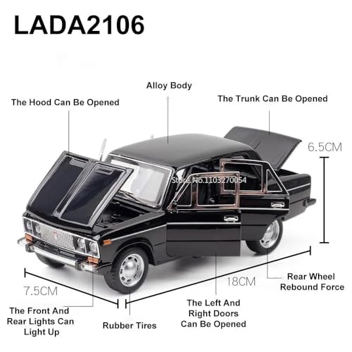 Image of 1:24 Big Lada 2106 Die-Cast Metal Toy Model Car for Kids