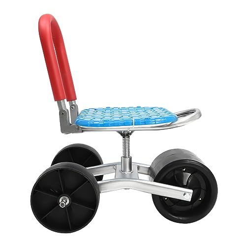 Garden Cart, Rolling Garden Work Seat, Gardenn Cart Rolling Bench with Wheels, 360° Swivel, Gardening Helper for Vegetable Gardens, Orchards, Farms, Gardens