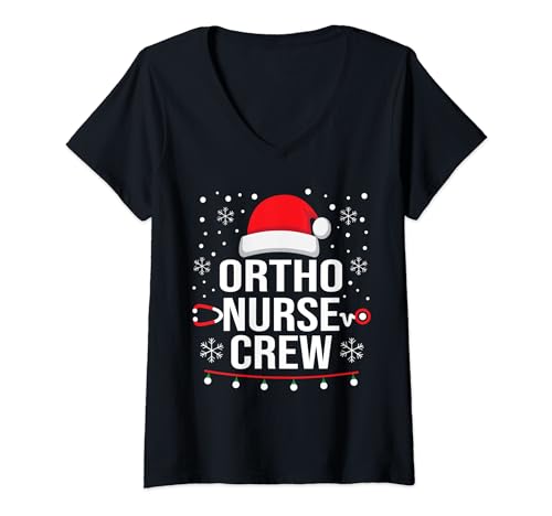 Ortho Squad, Babbo Natale, ortopedia, infermiera, equipaggio Maglietta con Collo a V
