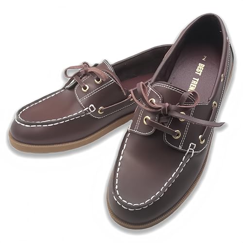 Image of BEST TRENDY Lace-Up Loafers for Women Business Casual Shoes Comfortable & Lightweight Penny Loafers Slip On Work Flats Boat Shoes Women