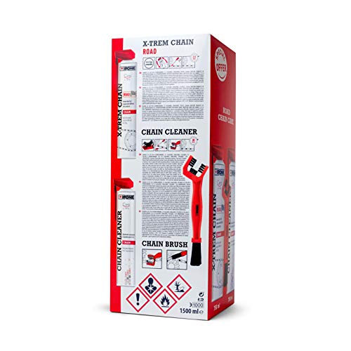 IPONE - Reinigingsset voor wegmotorfietsen Chain Cleaner 750 ml + X-Trem Chain Road 750 ml + kettingborstel - Afbeelding 3