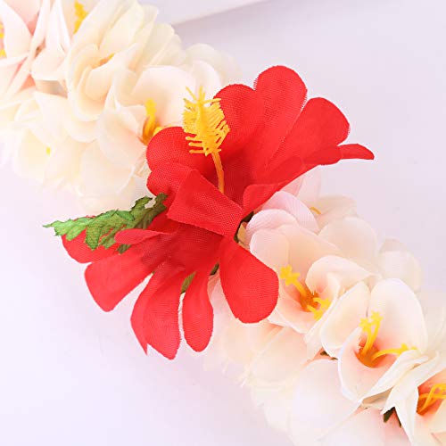 Hawaiian Luau Flower Leis for Adult Jumbo Necklace Mahalo Floral leis Graduation Wedding Leis (Necklace Style 15)2