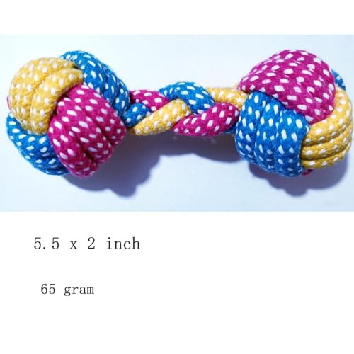 Hesuilong Dog Teething & Cat Toys, Rope & Rabbit Chew Toys - Safe Braided Design, Healthy Gift (Dumbbell) - Image 4