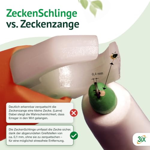 3iX Zeckenschlinge zum Zecken entfernen, schnelle und einfache Anwendung