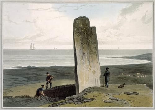 Art décoratif premium imprimé sur toile Pierre druidique William Daniell 60x90