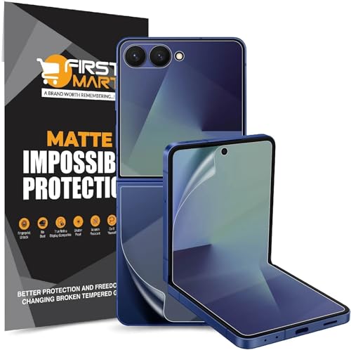 Image of FIRST MART Front and Back Matte Screen Protector for Samsung Galaxy Z Flip 7 / Z Flip7 with Installation Kit | TPU Anti-Glare Membrane, Fingerprint Working, Bubble-Free| Edge to Edge Coverage