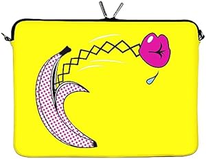 Digittrade LS170-11 Surprise Designer Netbook Case 11, 6 Zoll (29, 5 cm) passend für Tablet 11 bis 12 3 Zoll Neopren Schutz-Hülle Tasche Sleeve Cover gelb-pink