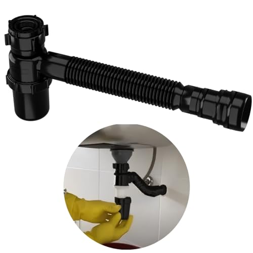 Sifão Sanfonado Com Copo 49cm Preto | Astra