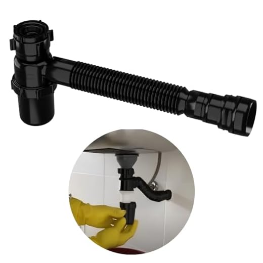 Sifão Sanfonado Com Copo 49cm Preto | Astra