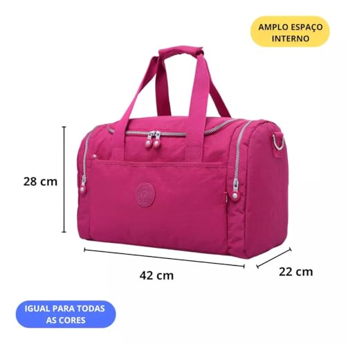 Bolsa Mala Grande Feminina para Academia e Viagem de Mão e ombro (1, pink)