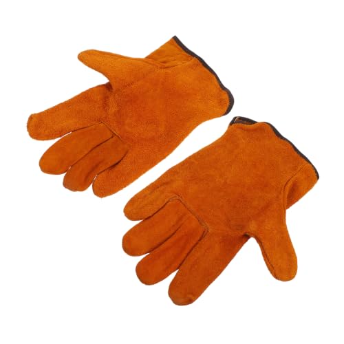 Guantes de soldadura resistentes al calor Homoyoyo de piel color naranja