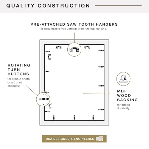 Image of MCS Everline Poster Frame, 20x28, Black | Everline Collection Poster Frame For Photos & Art Prints, Hangs Vertical Or Horizontal, 20x28 Inch, Black Finish, 1-Pack