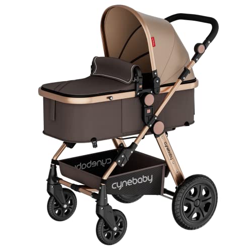 Newborn&Infant&Toddler Foldable All-Terrain High Landscape Baby Stroller Aluminum Alloy 2 in 1 Convertible Reversible Bassinet Pram,Convertible with Detachable Foot Cover and Tray Newborn&Infant&Toddler Foldable All-Terrain High Landscape Baby Stroller Aluminum Alloy 2 in 1 Convertible Reversible Bassinet Pram,Convertible with Detachable Foot Cover and Tray