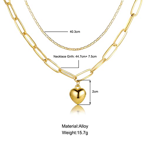 Plated Hearts Layered Necklace
