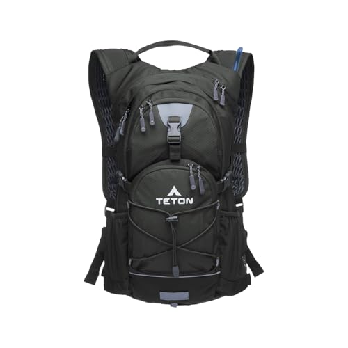 Teton Oasis Hydration Backpack – Lightweight Water Pack with Bladder for Hiking, Running, Cycling, Biking – 18L/22L Sizes – Sewn-in Rain Cover – Fits Men and Women