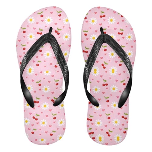 Daisy Cherry Pink Flip Flop Beach Summer Casual Sandal for Women & Men Shower Shoes 20861955