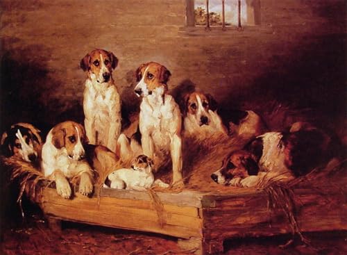 Foxhounds et terriers Peinture sur Toile pour Décoration Chambre Coucher