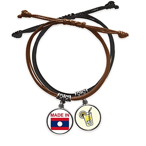 Bracelet Le Laos en corde et cuir véritable | Bijou main ajustable