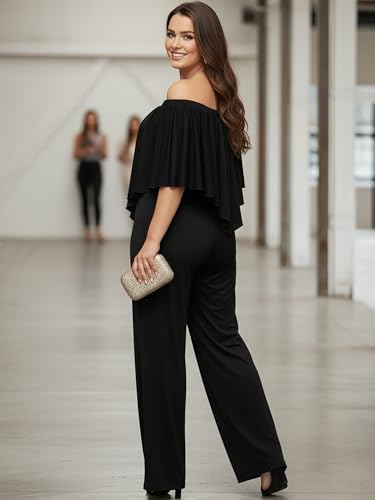 Image of KOH KOH Womens Long Pant Strapless Off Shoulder Pockets One Piece Jumpsuit