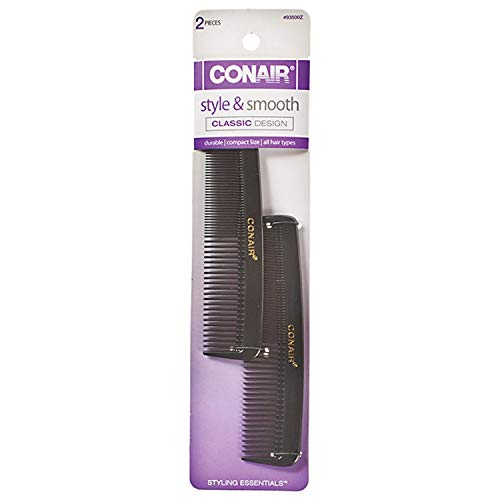 Conair Hard Rubber Pocket and Barber Comb 2 ea