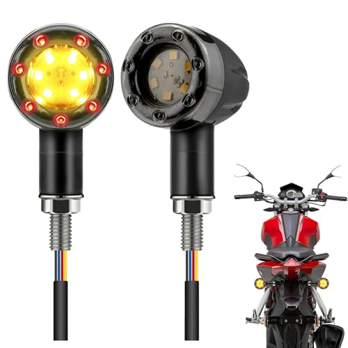 Kit de clignotants pour moto – Clignotant arrière compatible avec feux arrière Bullet pour moto | Clignotants de feux de stop Led rétro Switchback pour feux de position arrière de moto