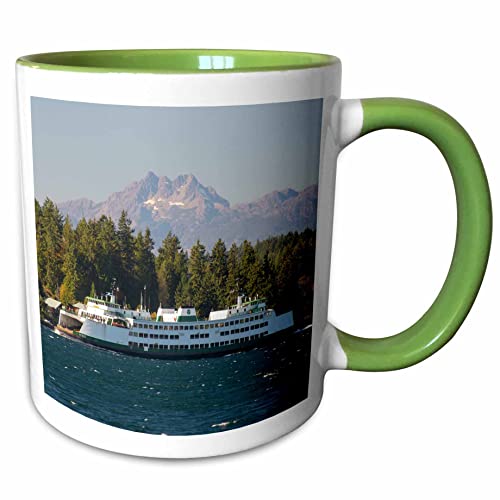 3dRose US, WA. Bremerton, Seattle ferry in Rich Passage, fall color, whitecaps. The Brothers 15oz...