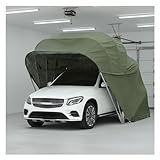 ガレージテント 南京錠付 折りたたみ式カーポート 手動・半自動対応｜厚手ステンレス骨組み＋600Dオックスフォード生地｜油圧アシスト＆自動ロック｜風速8級対応・通気窓付き｜簡単開閉・多色選択可｜簡易ガレージ・車庫 green 長さ6m×幅2.7m×高さ2.5m