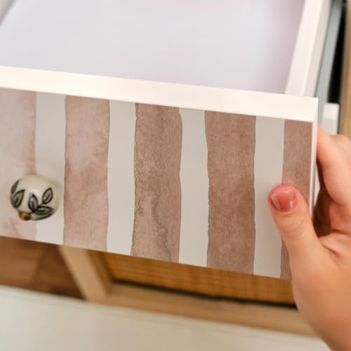 Papel adhesivo muebles decorativo autoadhesivo lavable rayas beige mate 4