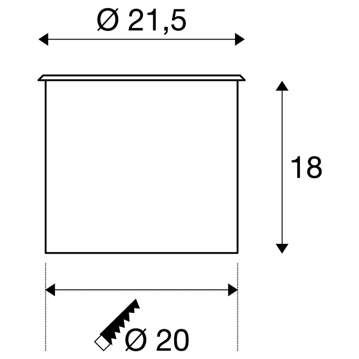 SLV DASAR 215 ES111 encastré de sol rond inox 316 max. 75W IP67