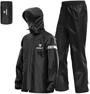 XIYINLI Men Motorcycle Rain Suit Outdoor Reflective Waterproof Rain Jacket and Pants Rain Gear for Bike Riding Cycling Camping Hiking