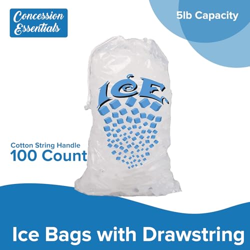 Bolsa para hielo con cordón y asa de algodón 5 lb x 100 miniatura 2