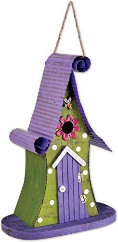 Sunset Vista Designs Country Gardens Getaway Fairytale Decorative Birdhouse, Purple & Green