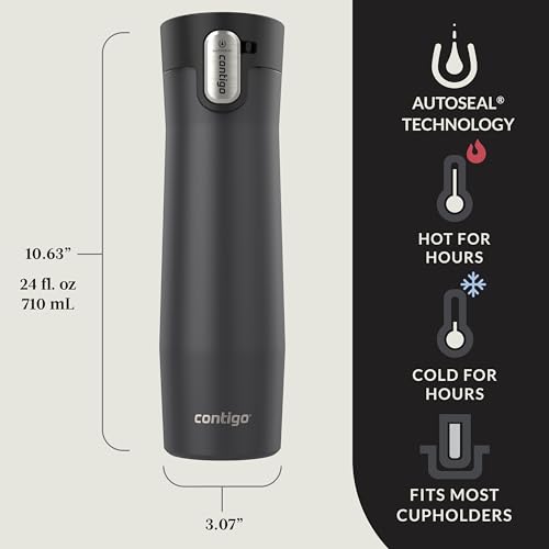 Image of Contigo West Loop 3.0 Stainless Steel Insulated Travel Mug, Leak Proof with AutoSeal Lid, 24oz, Matte Black
