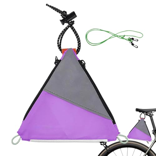 Paquete de ciclismo, bolsa de ciclismo - Bolsa de triángulo de bicicletas reflectantes - Accesorios para bicicletas de triángulo impermeables debajo de la mochila para hombres y mujeres para hombres y