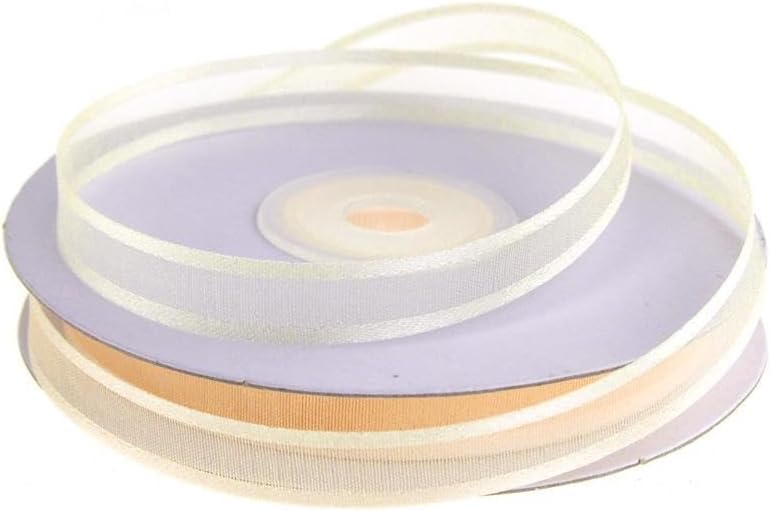 Homeford Satin-Edge Sheer Organza Ribbon, 3/8-inch, 25-Yard, Ivory